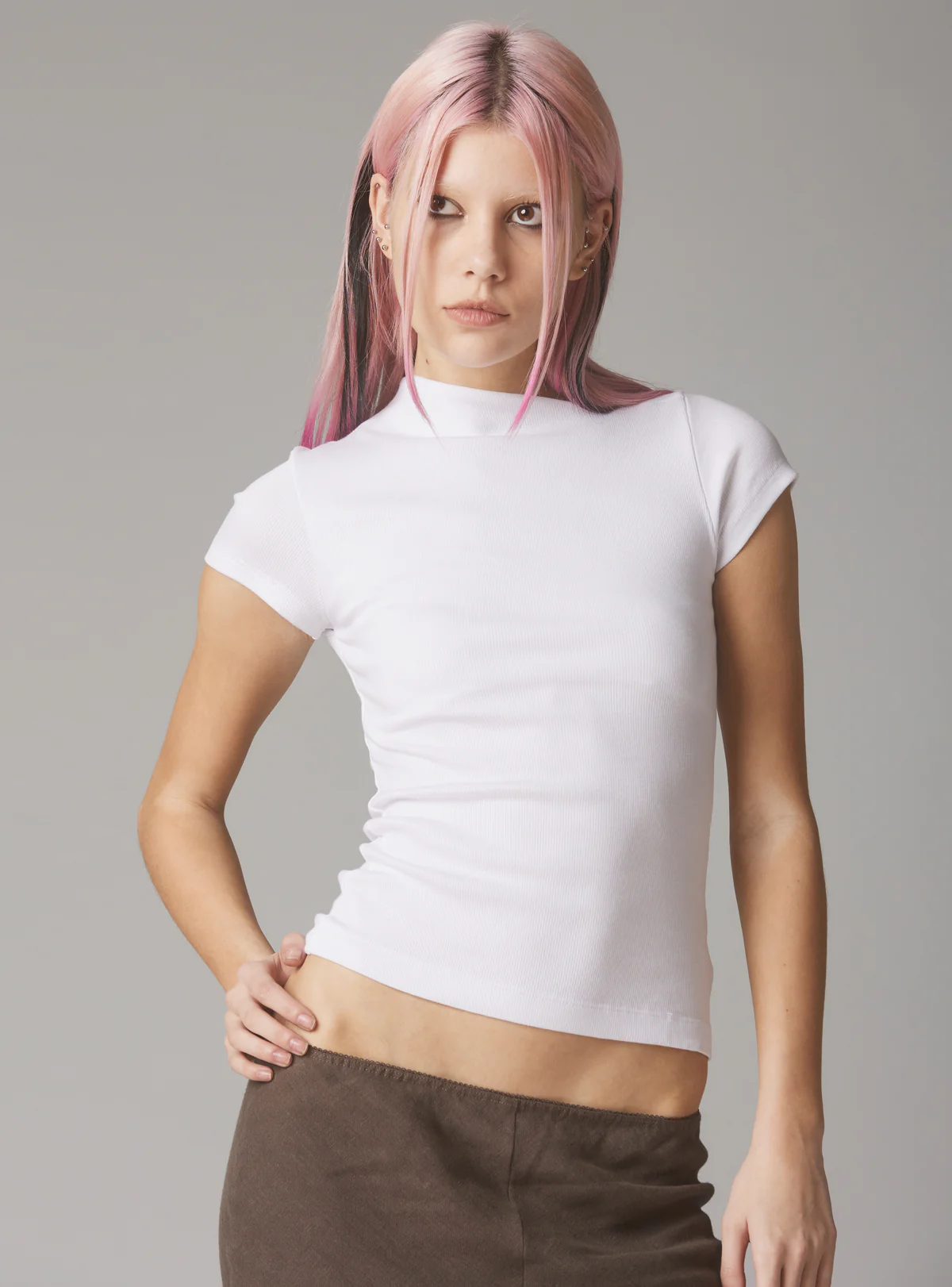 Rib Asymmetrical Cap Sleeve - Image 2