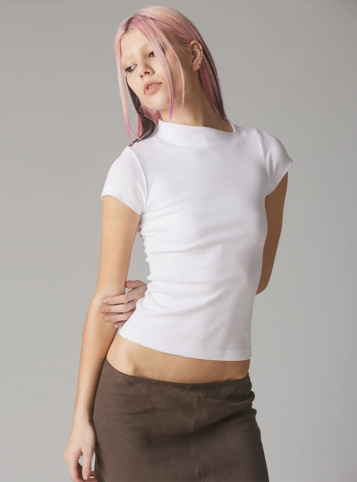 Rib Asymmetrical Cap Sleeve - Image 3